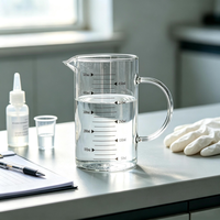Verre à mesurer en borosilicate résistant à la chaleur, 500 ml, 1000 ml, grande capacité, avec poignée, compatible micro-ondes