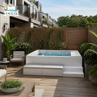 Maßgefertigtes Modernes Outdoor-Familien-Gartensofa Rechteckiger Fiberglas-Loungesessel für Freizeit und Entspannung im Oberirdischen Schwimmbad