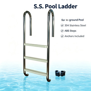 Échelle en acier inoxydable avec marches en plastique pour piscines enterrées - Product Image 5