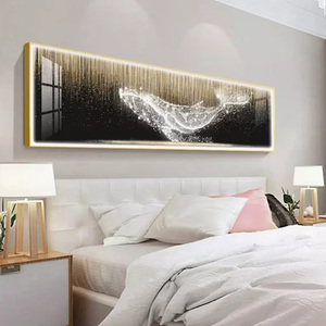 Minimalist LED Art Gold Wall Decor Luxury Picture Resin Painting Tempered Glass Wall Art Decor Wall Hangings Crystal Porcelain - Product Image 3