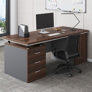 <b>Office</b> Desk Employee <b>Workstation</b> Single Table Chair Set Minimalist Modern Solid Wood Removable Customizable Size Home Drawer - Product Image 1