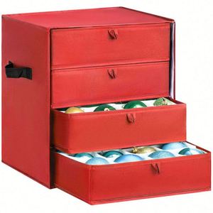 Organizador de Almacenamiento Navideño de 4 Niveles con Gran Capacidad, Personalizable, Desmontable para un Fácil Acceso a los Cajones, para Colección de Bolas de Navidad 2021 - Product Image 1