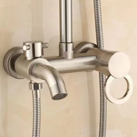 Ensemble de douche mural chromé de luxe léger transfrontalier pour salle de bain à usage domestique haute pression