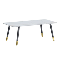 VENTE CHAUDE Pas cher Vente en gros populaire nouveau Design marbre dessus métal pied solide lisse ménage personnalisé Elite appartement Tables à manger
