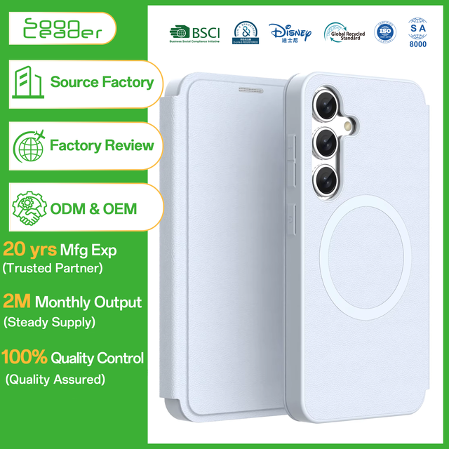 Flip Fola PU Leather Customizable Phone Wallet Case Card Slot Shockproof Compatible for Samsung S25