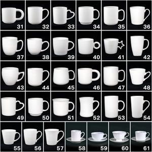 Taza de cerámica con logotipo personalizado, taza de café creativa con dibujos animados, taza de sublimación térmica con revestimiento blanco, regalo de recuerdo, venta al por mayor