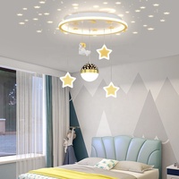Plafonnier LED 42W Astronaute Star Sky Top Design 40*45CM Lampes suspendues modernes pour chambre d'enfants Plafonniers LED à intensité variable