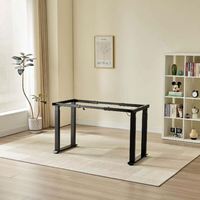 Bureau assis-debout électrique à double moteur et 4 pieds, avec plateau modulable, pour bureau à domicile et poste de travail informatique