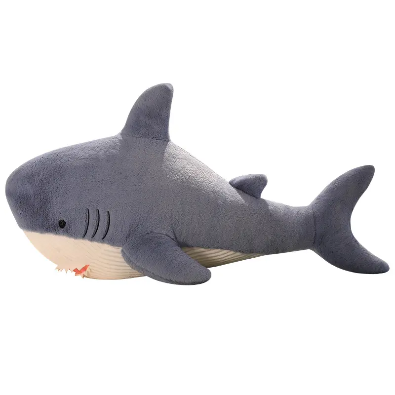 Big Size Great Design Custom Plush Toy Cute Animal Sleeping Pillow Toy Animal Soft Blue Shark Toy For Kids