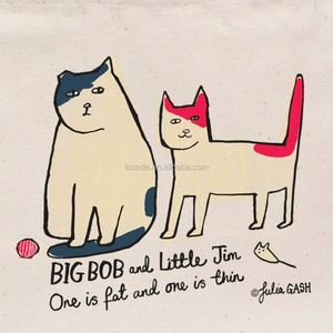Sacs fourre-tout mini en toile avec illustration de chat, écologiques, en gros, pour le shopping - Product Image 4