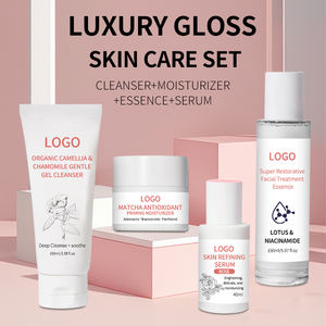 Private <b>Label</b> Rose Glass Skin Care Set with AHA Vitamin C & Hyaluronic Acid-Anti-Wrinkle Moisturizing Cleanser & Facial Serum - Product Image 2