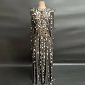 Đầm Nữ ĐầM Dạ HộI Cổ Chữ V không tay mới 2024 váy dạ hội hoa ba chiều 3D