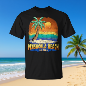 T-shirt souvenir vintage effetto invecchiato di Pensacola Beach Florida - Product Image 3