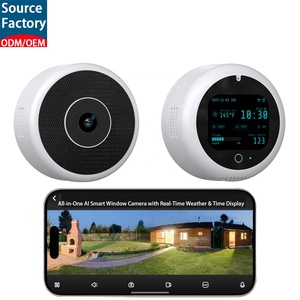 Cámara de Seguridad Inteligente para Ventana con IA Todo en Uno, Pantalla LCD de Estado de 2.4'', Estación Meteorológica en Tiempo Real, Cámara IP WiFi con Visualización de la Hora - Product Image 1