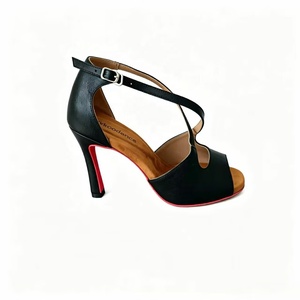 Evkoodance, Nuevo Modelo, Zapatos de Baile Latino Personalizados de Moda para Mujer, Tacón Alto de 10 cm, Cuero Negro, Tango, <span class=keywords><strong>Flamenco</strong></span>, Salsa, Gamuza - Product Image 2