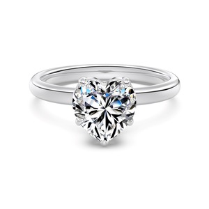 Anillos de Plata de Ley 925 con Baño de Rodio y Piedra de Moissanita en Forma de Corazón de 8 mm y 2 Quilates, D VVS1, para Mujer, de Dylam Fine Fashion Jewellery - Product Image 1