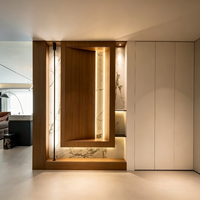 Armoire haute moderne en bois SLS avec coiffeuse et portes en bois massif pour chambre, couloir, maison, hôtel