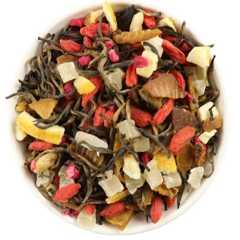 Fábrica de té de frutas de bayas de melocotón, té de frutas de Goji negro de morera