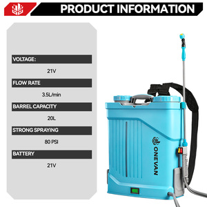 Pulvérisateur électrique ONEVAN 20L, agricole, sans fil, haute capacité, pistolet d'irrigation pour jardin, pulvérisateur à dos, outil compatible <span class=keywords><strong>Makita</strong></span> <span class=keywords><strong>18V</strong></span> - Product Image 3