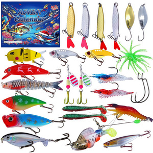 Ensemble de leurres de pêche artificiels rigides transfrontaliers de 24 pièces avec boîte mystère de Noël et <span class=keywords><strong>du</strong></span> Nouvel An - Product Image 1