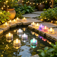 Lampu LED Selam Bentuk Bunga Plum Warna-warni Grosir, Lampu Lilin Tanpa Api Tahan Air, Dekorasi Pesta Natal Kolam Renang