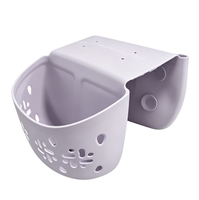 Panier de rangement mural double pour jouets de bain avec ventouses et trous de drainage, sans perçage, organisateur de jouets pour bébé