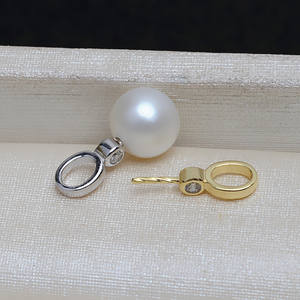 Pendentif en argent S925, design minimaliste pour femmes, plateau vide pour perles DIY, accessoires de bijoux semi-finis, 4044 - Product Image 1