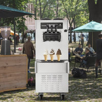 Vevor Commercieel 2450 Met Ijsmaker 2 + 1 Smaken Zacht Serveren En Bevroren Yoghurtmachine Voor Snackbar Café Gelato Fruitchocolade