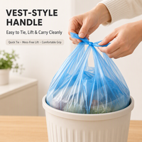 Rouleaux de sacs en plastique jetables en PEHD de style T-shirt, haute densité, avec logo personnalisé imprimé, sacs à poignée gilet