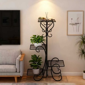 Support à fleurs en fer forgé à plusieurs niveaux, étagère de rangement pour plantes d'intérieur et d'extérieur, pour plantes succulentes et verdure, salon, balcon - Product Image 3