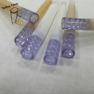 Customized 109mm 98mm 84mm unbleached rib belt glass mouth smoking <b>paper</b> tube purple spiral glass mouth smoking <b>roll</b> <b>paper</b> - Product Image 1