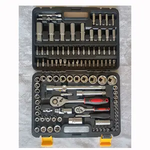 Set Alat Terlaris, 108 Buah 1/2 "1/4ln Drive Soket Set dan Kunci Roda-gigi-searah untuk Perbaikan Otomatis