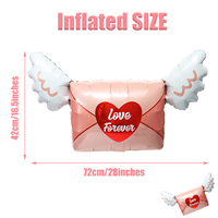 Lettre d'amour avec ailes enveloppe ballons Mylar pour la Saint-Valentin proposition mariage anniversaire Globos décoration de fête