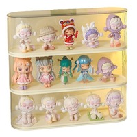Vente flash - Boîte de rangement empilable à un seul niveau en plastique transparent écologique moderne avec éclairage LED - Présentoir pour figurines d'action