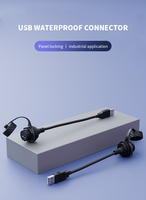 Conector de Panel USB 3.0 LSHITECH M20 IP67 Resistente al Agua con Bloqueo de Bayoneta y Cable de Extensión de 1m/1.5m