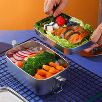 Oneup — boîte à lunch portable empilable, double couche, étanche, bento pour enfants, métal et acier inoxydable 304, vente en gros