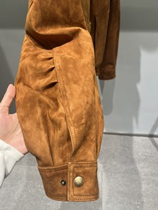 Giacca in Pelle e Cashmere Retrò per Donne, Giacca in Vera Pelle Scamosciata, <span class=keywords><strong>Cappotto</strong></span> in Pelle da <span class=keywords><strong>Donna</strong></span> - Product Image 6
