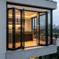 Fenêtre pliante en aluminium étanche HUACAI, directement de l'usine, avec verre à haute transmission pour l'éclairage des balcons d'appartements