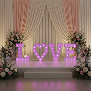 Letras LED Grandes para Decoración Interior y Exterior con Iluminación Colorida para Fiestas y Alquiler para Bodas - Product Image 1