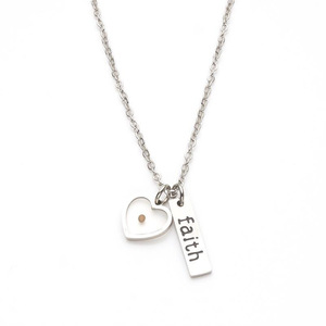 Collar Minimalista de Acero Inoxidable con Grabado de Corazón en Forma de Lágrima y Semilla de Mostaza, Joyería de Fe para Mujer, Resistente al Deslustre - Product Image 6