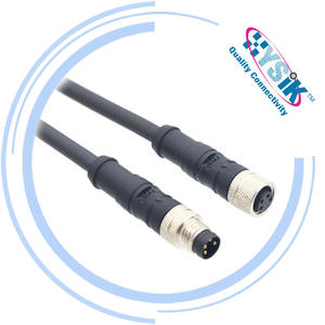 M8 kabel Overmolding dengan konektor 4 tiang Solder Pigtal memimpin wadah Panel melingkar pengodean dan korset - Product Image 3