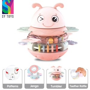 SY 3 in 1ห่วงสำหรับดนตรีเพื่อการศึกษาแบบทำมือของเล่นแก้วทัมเบลอร์รูปการ์ตูนวงแหวนซ้อนรูปกระต่ายของเล่นมีเสียงเพลงเบาๆ - Product Image 4
