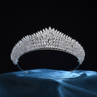 Mariage nuptiale couronne de luxe exquis mariage coiffes Zircon couronne cheveux bijoux diadème pour princesse pour anniversaire