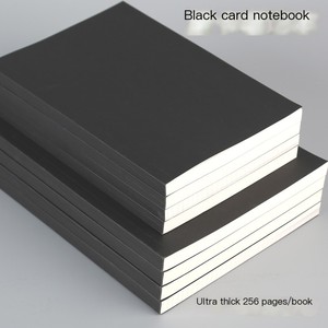 Máy tính xách tay bìa cứng lớn siêu dày với bìa giấy màu đen in đường Ngang liên kết nhiệt trang trống phong cách Nhật Ký - Product Image 4