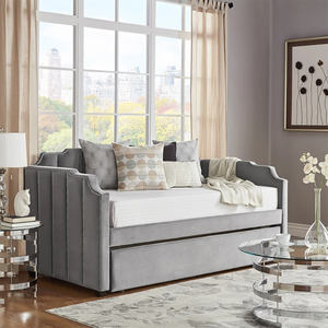 Meubles de chambre à coucher pour filles, <span class=keywords><strong>lit</strong></span> de jour avec <span class=keywords><strong>lit</strong></span> <span class=keywords><strong>gigogne</strong></span>, ensemble de chambre à coucher <span class=keywords><strong>bleu</strong></span>, meubles de chambre Queen Size - Product Image 1
