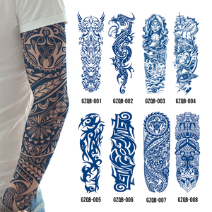 Tatuajes Temporales de Brazo Completo con Diseño Floral Tribal, Detallados, Realistas, Duraderos, Resistentes al Agua, Arte Corporal Semipermanente - Product Image 6