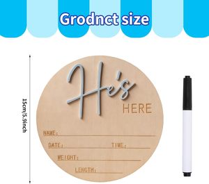 Logotipo de Anuncio de Nacimiento, Letrero de Madera de 6 Pulgadas con la Frase 'Hello World', Logotipo para Revelar el Género del Bebé, Logotipo de Bienvenida para los Recién Nacidos al <span class=keywords><strong>Mundo</strong></span> - Product Image 6