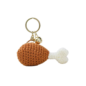 Porte-clés lumineux créatif en peluche Frites Françaises, Petit pendentif Hamburger au crochet, Cadeau de dessin animé pour couple - Product Image 3