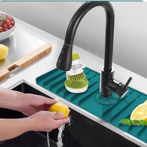 Tappetino Scolapiatti in Silicone Moderno e Sostenibile con Garanzia di 1 Anno per Lavello da <span class=keywords><strong>Cucina</strong></span>, Antispruzzo e Blocca Acqua con Bordo Stretto - Product Image 4