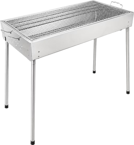 Portable Stainless Steel Camping Fire Pit <b>Grill</b> Stand with Foldable Legs and <b>Mesh</b> Rack - Product Image 2